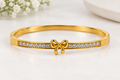 Gold Bow Crystal Bangle