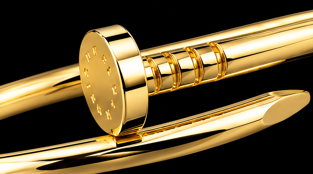 Luxury Screw-Inspired Gold Bangle Bracelet – Minimalist Statement Jewelry