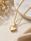 Gold Heart Mother-of-Pearl Pendant Necklace